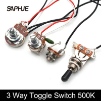 Guitar Wiring Harness 3 Pickups 1V1T A500K Push Pull &amp; B500K Big Pots 3 Way Toggle Switch with 6.35 Output Jack