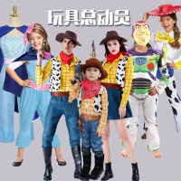 Kostum Cosplay Halloween, Tema Toy Story, Menampilkan Woody dan Jessie, Kostum Main Peranan