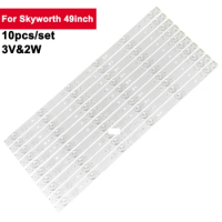 3V 2W 10Pcs/Set TV LED Strip Lights For Skyworth 49inch 480mm 5800-W49001-2P00 49M6E 49E361S 49E366W 49X5 49E6080 49E3500 49E600