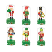 Idea Funny Cartoon Figures Micro Diamond Build Block Nutcrackers Nanobricks Soldier Assemble Educational Toy For Christmas Gift