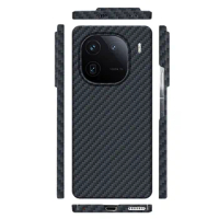 Case for IQOO 12 Pro ＆ IQOO12 Ultrathin Real Carbon Fiber Aramid Anti-explosion Mobile Phone Protective Cover Protection Shell