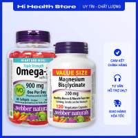 Combo Webber :Dầu cá Webber triple strength 80 coq10 / 120/ 200 viên + Magie Webber 120 viên
