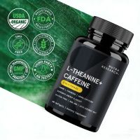 แอล-ธีอะนีน 200 มก. + คาเฟอีน 100 มก. – 60 แคปซูลนิ่ม    L-Theanine 200 mg + Caffeine 100 mg – 60 So