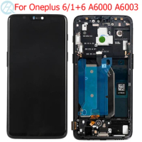 1+6 LCD For Oneplus 6 Display With Frame 6.28" AMOLED One Plus 6 A6000 A6003 LCD Display Touch Screen Glass Assembly