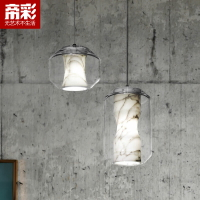 云石吊燈禪意新中式創意餐廳島臺玻璃吊燈罩簡約設計師臥室床頭燈