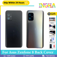 Original New Back Cover For Asus Zenfone 8 Battery Cover Rear Door Housing Case With Camera Lens ZS590KS Back Cover Replacement