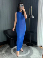 Dress Lidi Wavy Plisket Wanita / Dress Plisket / Inner Dress / Inner Pleated Dress
