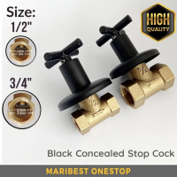 1/2inch 1/2“ Rust Resistance Black Concealed Stopcock Angle Valve Control Quarter Turn
