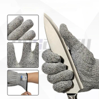 Anti Cut Proof Gloves Hot Sale GMG Grey Black HPPE EN388 ANSI Anti Cut Level 5 Safety Work Gloves Cut Resistant Gloves