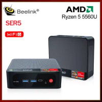 Beelink SER5 Ryzen 5 5560U Mini PC 16GB RAM 500GB 1TB SSD DDR4 4K 60Hz Triple Display WiFi6 BT5.2 1000M Desktop Computer