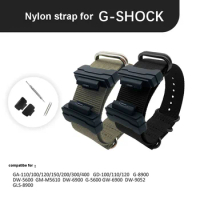 Nylon Strap For G-shock GA-110 DW-5600 GA-110/GD-100/GW-M5610/DW-6900/G-5600 GW-6900/DW-9052 GLS 22X16mm Convex Watch Band