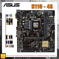 ASUS H110-4S Intel H110 Motherboard LGA 1151 for Core i3 i5 i7 6100 6300 6320 6400 6500 6700 6700K Micro-ATX Mainboard DDR4 Used