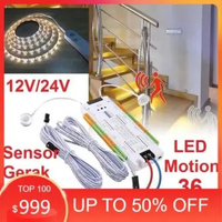LED Motion Sensor Lampu Strip Sensor Gerak Tangga LED Fleksibel Pengontrol Otomatis Sistem 32 Channe