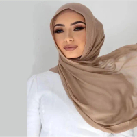 Arabic Shawl Cotton Rayon Soft Baby Seam tudung cotton Rayon Shawl Square Jilbab