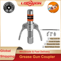 Grease Coupler Heavy-Duty Quick Release Grease Gun Coupler NPTI/8 10000PSI Two Press Easy to Push Accessories