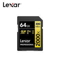 Lexar雷克沙 Professional 2000x SDXC UHS-II 64GB V90 記憶卡 GOLD系列