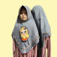 New Hijab Kezfi KCB LOL Led Serut Rumpai Silver Karakter Jersey Premium