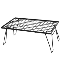 Camping Outdoor Mesh Table Multi-functional Iron Mesh Grill Barbecue Picnic Portable Foldable BBQ Table for Family