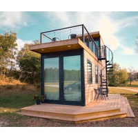Ready To Ship Fold-Out Portable Shipping Container Home Cheap Tiny House Cabin Box on Wheels Price