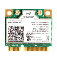 Wireless Adapter Card for Intel 7260HMW BN 802.11n Wireless N 7260 PCI-E Half Mini Card for 717384-001 717384 HP