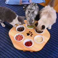 貓碗陶瓷保護頸椎雙碗防打翻高腳貓碗架多碗寵物碗貓食盆貓咪水碗