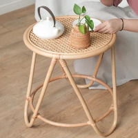 Rattan Frames Round Coffee Tables Side Small Design Wood Corner Coffee Tables Design Floor Furnitures Sets