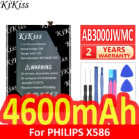 4600mAh KiKiss Powerful Battery AB3000JWMC For philips X586 cellphone for XENIUM CTX586