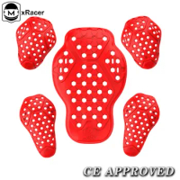 CE Red Motocross Motorcycle Chest Back Protector Elbow Knee Shoulder Jacket Insert Gear Armor Moto Racing Protection Dorsal Pad