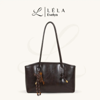 Evelyn-LELA PU Leather Retro Tote Bag Shoulder & Handcarry, Zipper Closure, Lightweight, Beg Bahu Wa