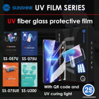 SUNSHINE 25PCS HD UV Fiber Glass Protective Film Series Mobile Phone Screen Protector SS-057U SS-075U SS-U200 Flexible Film