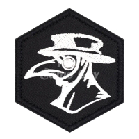 Plague Doctor Mask Hexagon Embroidery Self-Adhesive Velcro Morale Patch