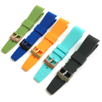 Green Red Blue Rubber Watch Strap Curved End Band Sport 22mm For Seiko SKX007 SKX009 Watch Bracelet Parts