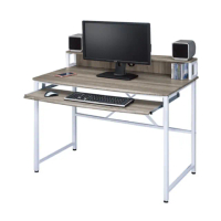 【綠活居】亞比 時尚3.5尺鍵盤書架式書桌/電腦桌
