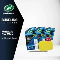 Turtle Wax Metallic Sachet [Bundle isi 3] + Free Spon Pad Pengkilap Body Motor Mobil Wax Mobil Pengk