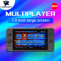 POWKIDDY New X70 Retro Handheld Video Game Console 7-inch HD Screen Linux System Support TV Multipla Cheap Children's Gifts