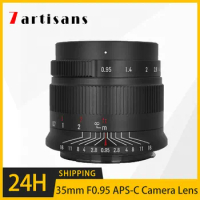 7artisans 35mm F0.95 APS-C Large Aperture Portrait Lens for Sony E A6600 Fuji FX Canon EF-M/RF M6 Nikon Z Z9 M4/3 Mount Cameras