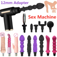 Fascial Massage Gun Adapter Sex Machine Accessories Women Enhance Pleasure Dildo Penis Vibrator Female Masturbator Adult Sex Toy