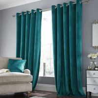 Rod Pocket Living Room Velvet Curtain Eyelet Ring pure color window curtain grommet top Velvet Curtains blackout Curtains drapes