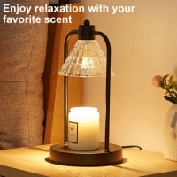 Electric Candle Warmers Lamp for Yankee Candle ,Lampshade Candle Lamps for Home Decor,Compatible with All Soy Wax Candles 2 Bulb