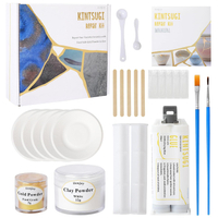 Kintsugi Repair Kit Gold Food Safe Glue & Edible Gold Mica Powder for Ceramics and Porcelain Repair