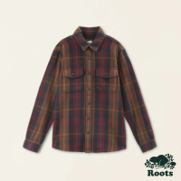 【Roots】Roots男裝-率性生活系列 格紋有機棉長袖襯衫(棕色)