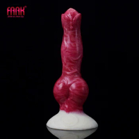 FAAK 2022 New Animal Dog Knot Dildo With Sucker Multi Color Vagina Stimulate Anal Plug Silicone Fake Penis for Beginners Sex Toy