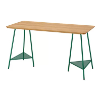 ANFALLARE/TILLSLAG 書桌/工作桌, 竹/綠色, 140 x 65 公分