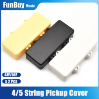 2pcs 4/5 String Sealed Electric Bass Pickup Cover Solid ABS Pickup Cover 96/113.9mm Black