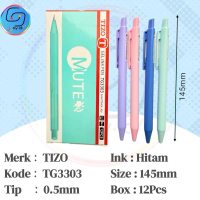 Alat Tulis | Gel Pen | TIZO TG3303| Tinta Hitam 0.5 mm | Stationery | Pena | Ballpoint | Pen | Pu