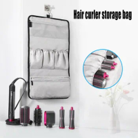 Storage Bag Compatible for Dayson Airwrap Styler Accessories Holder Multiple Pouches with Hook Hanger Hair Dryer Case Portable