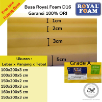 Busa lembaran merk royal foam density 16 kuning/yellow tebal 2, 3, dan 5 cm,untuk sofa, paking,papan
