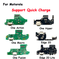 1pcs Dock Connector Charging Charger Port Board For Motorola Moto One Fusion Plus One Macro Hyper Edge 20 Pro USB Flex Cable