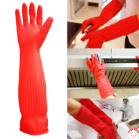 ถุงมือยาง กันน้ำ แขนยาว ไซส์ 38/45 M น้ำยาล้างจานที่ยอดเยี่ยมในการทำความสะอาด Clean