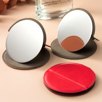 不銹鋼防摔化妝鏡 隨身便攜迷你小圓鏡 創意多色簡約手持梳妝鏡